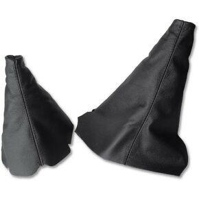 Ltd Compatible with Shift Boot & E Brake Boot for Chevrolet Corvette C5 1997-2004 Black Genuine Leather