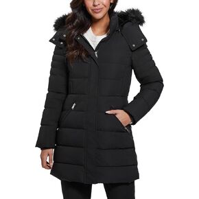 GUESS Women's Calgary Long Hood Puffer Jacket