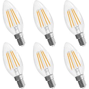 E12 Candelabra Bulb 2700k ناعم أبيض ، 6W ما يعادل 60 واط ، E12 لمبة LED غير قابلة للثورة ، مصابيح ضوء B10