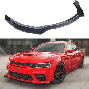 3Pcs Front Bumper Lip Compatible with 2020-2023 Dodge Charger SRT Hellcat Scat (Only Widebody), Air Dam Lower Chin Spoiler Splitter, Protection Body Kit (Glossy Black)