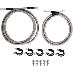 819-816 خطوط الوقود مجموعة متوافقة مع Chevy Silverado 1500 2500 3500 و GMC Sierra 1500 2500 3500 استبدال 15946184 15946199 15946178 19356397 ، خط وقود مضفر مرن من الفولاذ المقاوم للصدأ.