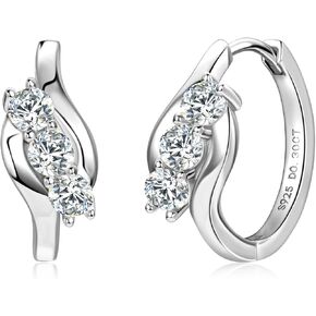 أقراط Moissanite Hoop للنساء ، 925 Sterling Silver D-E Lab Color Color Miamond-Diamond Huggie Hoops ropring for Entivity Ears Hypoallergenic Jewelry