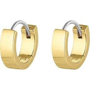 gorjana - Rose Huggies 1/2"- 18k Gold Plated - Surgical Steel Post - Secure Hinge Closure - Timeless Design - Layering with Other Huggies hoop- Daily Earring Wear