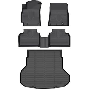 Wayhigh-All Weather Floor Mats and Cargo Liner Set Fit for Kia Seltos 2024 2025 S | LX丨EX丨SX丨X-Line, TPE Car Mats Set (Floor Mats+Rear Trunk Mat) for 2025 Seltos Accessories