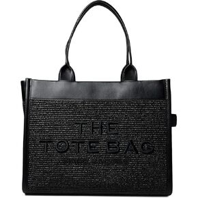 Marc Jacobs The Woven DTM Large Tote Bag - Bags for Women - Zipp Closure - Polypropylene & Cotton Construction Black One Size One Size