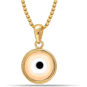 Charmsy 925 Sterling Silver Evil Eye Neckleace Bracelet for Women | 14 كيلو كيلو مطلي بالذهب. حظا سعيدا المجوهرات قلادة