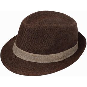 Men Straw Fedora Hat Sun Hat Classic Gentleman Hat Summer Straw Beach Sun Cap Outdoor Sun Protection Bowler Hat
