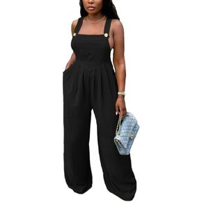 Nimsruc للسيدات بالسيدات الصيفية الصيفية رومب من Sling Sling Sling Wide Leg saps deplers مع جيوب 2024 أسود S