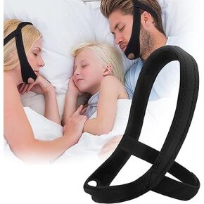 Anti Snoring Devices Anti Snore Chin Strap Upgraded Adjustable Stop Snoring Head Band for Men Women, Black