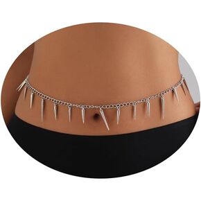 Fashion Silver Adjustable Waist Chain Belly Chain for Women Personalized Body Jewelry in Kuwait