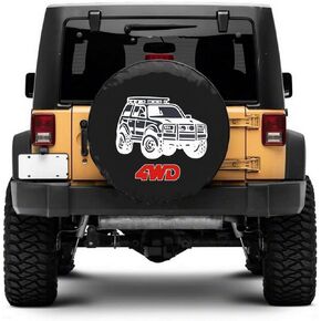 4WD Spare Tire Cover, Spare Wheel Cover for Honda CR-V, Suzuki, Toyota, Ford, Buick, Chevrolet, GMC Cars & SUVs Tire Cover Protector (S: 205/75R15, 215/60R16, 215/55/R17)