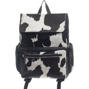 Myra Bag Western Leather Backpack Bag for Women Bag - Chocolate and White, S-9802