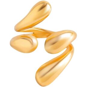 Chunky Open Twist Stackable Rings for Women Crossover Statement Ring Band