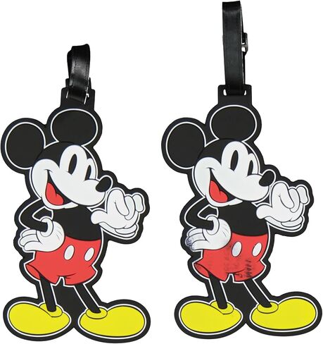 FUL Disney Classic 2-Piece Suitcase ID Tag Set with Adjustable Straps, Mickey and Minnie Mouse, Multi, One Size in Saudi Arabia