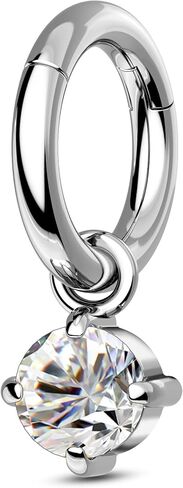 COCHARM G23 Titanium Clicker Hoop Rook Piercing Jewelry 6mm 8mm 16G Surgical Steel Dangle Rook Earring for Women Dangling Daith Helix Piercing Ring Nickel Free in Saudi Arabia