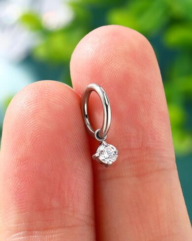 COCHARM G23 Titanium Clicker Hoop Rook Piercing Jewelry 6mm 8mm 16G Surgical Steel Dangle Rook Earring for Women Dangling Daith Helix Piercing Ring Nickel Free in Saudi Arabia