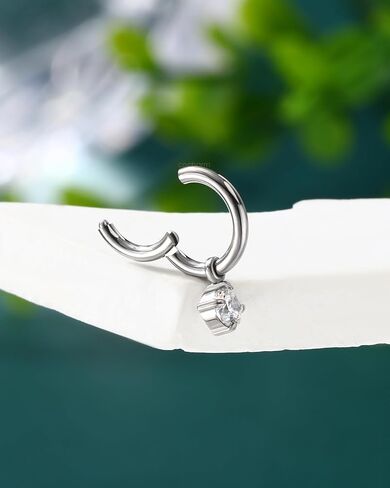 COCHARM G23 Titanium Clicker Hoop Rook Piercing Jewelry 6mm 8mm 16G Surgical Steel Dangle Rook Earring for Women Dangling Daith Helix Piercing Ring Nickel Free in Saudi Arabia