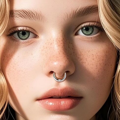 Melighting 16G Septum Ring Clear CZ Daith Piercing Jewelry Stainless Steel 316L Helix Cartilage Earring 8/10 mm Conch Cartilage Piercing in Saudi Arabia