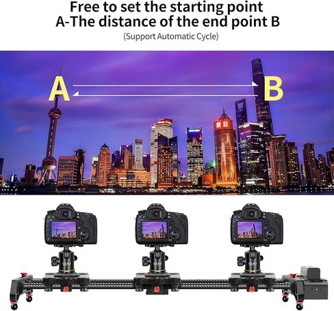 منزلق فيديو GVM، منزلق كاميرا بمحرك من ألياف الكربون اللاسلكي مع جهاز تحكم عن بعد يعمل بتقنية البلوتوث والتحكم في تطبيق الهاتف المحمول، منزلق كاميرا إلكتروني مقاس 31 بوصة/80 سم مزود بنظام مسار حلقة تلقائي للتصوير in Kuwait