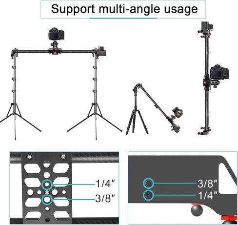 منزلق فيديو GVM، منزلق كاميرا بمحرك من ألياف الكربون اللاسلكي مع جهاز تحكم عن بعد يعمل بتقنية البلوتوث والتحكم في تطبيق الهاتف المحمول، منزلق كاميرا إلكتروني مقاس 31 بوصة/80 سم مزود بنظام مسار حلقة تلقائي للتصوير in Kuwait