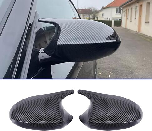 Door Rearview Mirror Covers Caps, Carbon Fiber Pattern Door Mirror Cover Caps Fit for BMW 3 Series E90 E91 LCI 2009-2011 E92 E93 2011-2013 1 Series E87 E81 E82 E88 Exterior Accessories in Kuwait