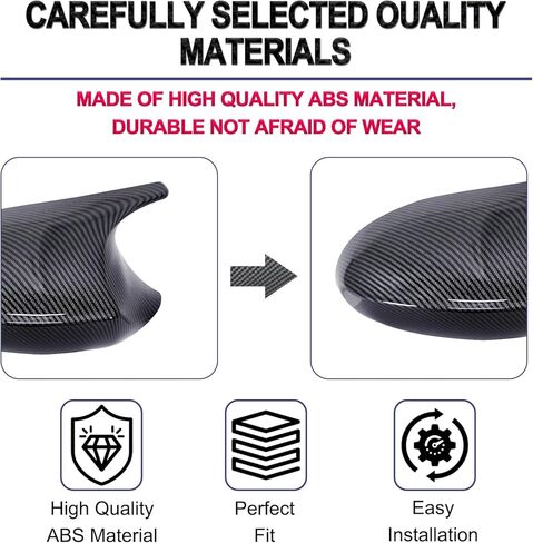 Door Rearview Mirror Covers Caps, Carbon Fiber Pattern Door Mirror Cover Caps Fit for BMW 3 Series E90 E91 LCI 2009-2011 E92 E93 2011-2013 1 Series E87 E81 E82 E88 Exterior Accessories in Kuwait