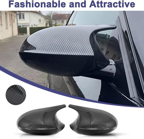 Door Rearview Mirror Covers Caps, Carbon Fiber Pattern Door Mirror Cover Caps Fit for BMW 3 Series E90 E91 LCI 2009-2011 E92 E93 2011-2013 1 Series E87 E81 E82 E88 Exterior Accessories in Kuwait