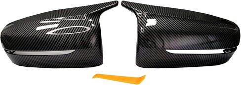 Door Rearview Mirror Covers Caps, Carbon Fiber Pattern Door Mirror Cover Caps Fit for BMW 3 Series E90 E91 LCI 2009-2011 E92 E93 2011-2013 1 Series E87 E81 E82 E88 Exterior Accessories in Saudi Arabia