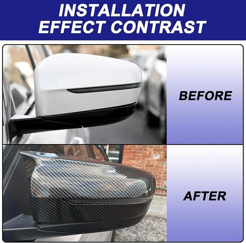Door Rearview Mirror Covers Caps, Carbon Fiber Pattern Door Mirror Cover Caps Fit for BMW 3 Series E90 E91 LCI 2009-2011 E92 E93 2011-2013 1 Series E87 E81 E82 E88 Exterior Accessories in Saudi Arabia