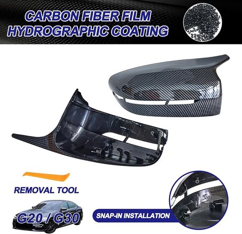 Door Rearview Mirror Covers Caps, Carbon Fiber Pattern Door Mirror Cover Caps Fit for BMW 3 Series E90 E91 LCI 2009-2011 E92 E93 2011-2013 1 Series E87 E81 E82 E88 Exterior Accessories in Saudi Arabia