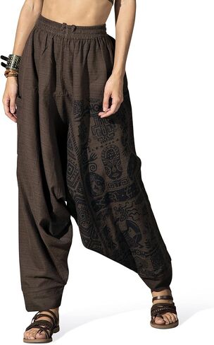 The Veshti Company Women's Printed Harem Pants - Boho Yoga Baggy Pants with Elastic Waist & Drawstring, Hippie Lounge Pants in Saudi Arabia