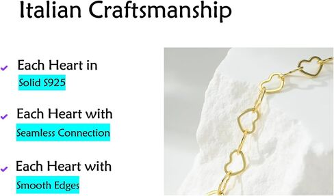 Sterling Silver Heart Chain Bracelet, Forever Bracelets For Couples, Friendship Gift in Saudi Arabia