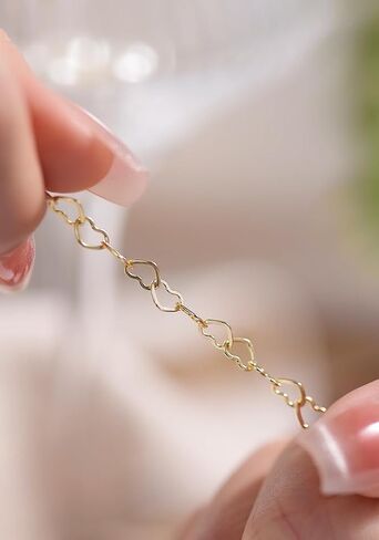 Sterling Silver Heart Chain Bracelet, Forever Bracelets For Couples, Friendship Gift in Saudi Arabia