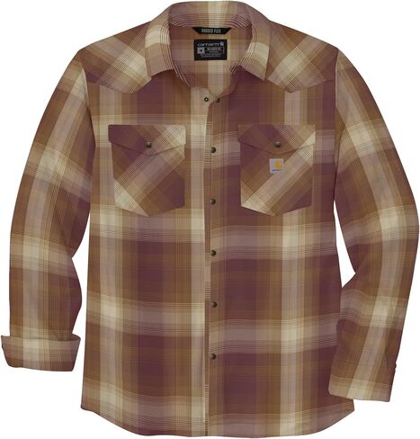 Carhartt Men Montana Rugged Flex Related Fit Lightweight Longweve Snap Snap Snap Plaid Shirt in Saudi Arabia