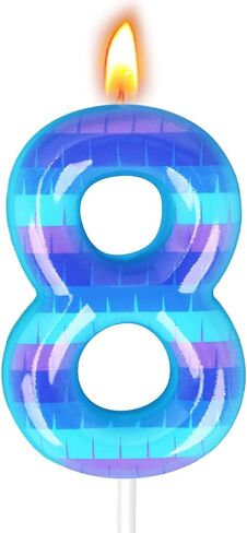 Video Game Birthday Candles, Number Candles for Birthday Party Cake Decoration Supplies (Number 8) in Kuwait
