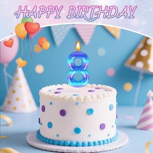 Video Game Birthday Candles, Number Candles for Birthday Party Cake Decoration Supplies (Number 8) in Kuwait