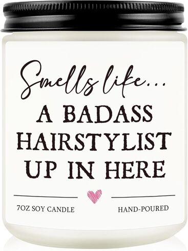 Hair Stylist Gifts, Hairdresser Gifts for Women Men, Cosmetology Graduation Gift - Hair Salon Decor, Thank You Present for Hairstylist, Birthday Christmas Gift for Hair Dresser, Funny Scented Candle in Saudi Arabia