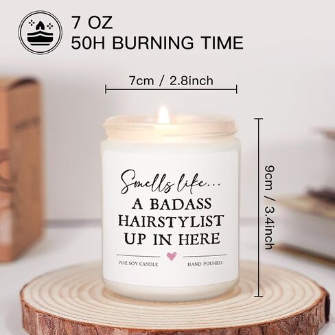 Hair Stylist Gifts, Hairdresser Gifts for Women Men, Cosmetology Graduation Gift - Hair Salon Decor, Thank You Present for Hairstylist, Birthday Christmas Gift for Hair Dresser, Funny Scented Candle in Saudi Arabia