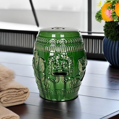 Safavieh Chinese Dragon Ceramic Decorative Garden Stool, Green in Saudi Arabia