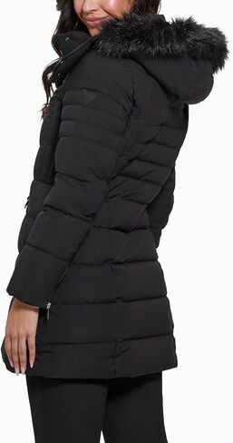GUESS Women's Calgary Long Hood Puffer Jacket in Saudi Arabia
