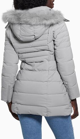 GUESS Women's Calgary Long Hood Puffer Jacket in Saudi Arabia