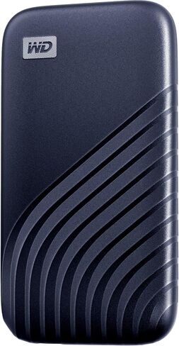 WD 1TB My Passport Portable SSD, External NVMe Solid State Drive, USB-C, up to 1050 MB/s, Works with PC, Xbox and PlayStation, 2-Meters Drop Resistance, Midnight Blue in Saudi Arabia