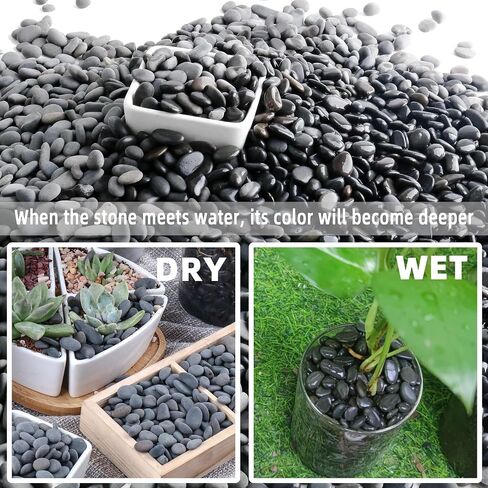 7LB River Rocks Mexican Beach Pebbles for Garden Landscape Plants Paving Grey 1Inch - 1.5Inch in Kuwait