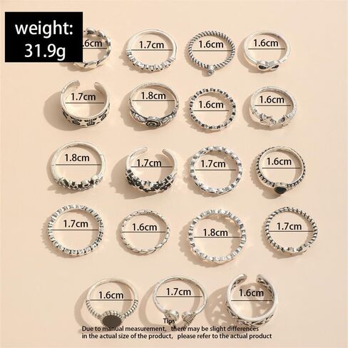 Gothic Knuckle Rings Set for Women, Black Silver Stackable Rings, Vintage Snake Joint Finger Stacking, Boho Y2K Punk Goth Grunge Aesthetic Style Jewelry Accessories in Kuwait