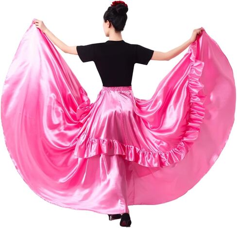 Ruffle Long Full Dancing Circle Maxi Folklorico Flamenco Mexican Dance Class Performance Skirt for Women Costume Party in Saudi Arabia
