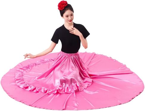 Ruffle Long Full Dancing Circle Maxi Folklorico Flamenco Mexican Dance Class Performance Skirt for Women Costume Party in Saudi Arabia