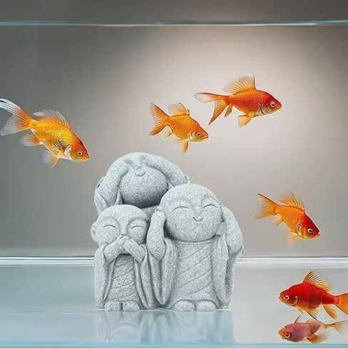 Mini Monk Buddha Statue Green Sandstone Statues Zen Monk Praying Statue Sculptures for Wealth Good Luck Feng Shui Decor Home Fish Tank Aquarium Garden (Style 3) in Saudi Arabia