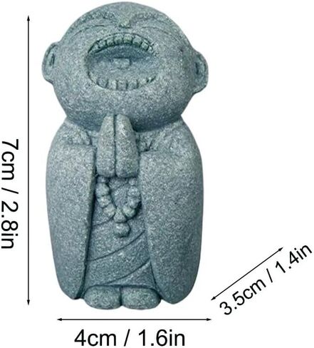 Mini Monk Buddha Statue Green Sandstone Statues Zen Monk Praying Statue Sculptures for Wealth Good Luck Feng Shui Decor Home Fish Tank Aquarium Garden (Style 3) in Saudi Arabia
