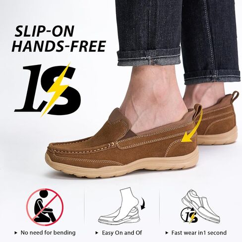 Men's Hand Free Casual Shoes Leather Slip On Loafers in Kuwait
