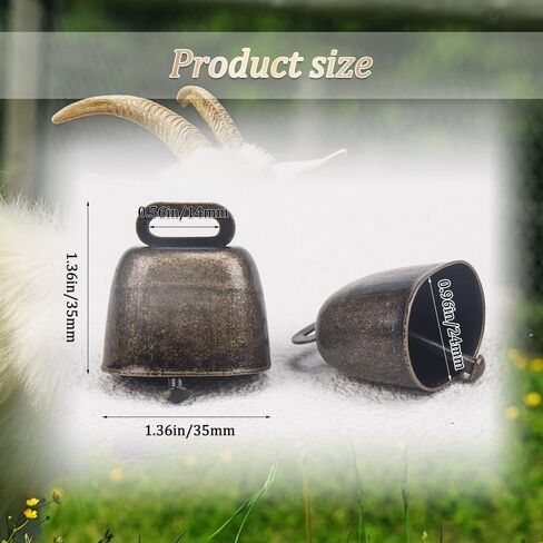 KOOBOOK 2Pcs Cow Horse Sheep Grazing Copper Bells Cattle Farm Animal Copper Loud Bronze Bell in Saudi Arabia